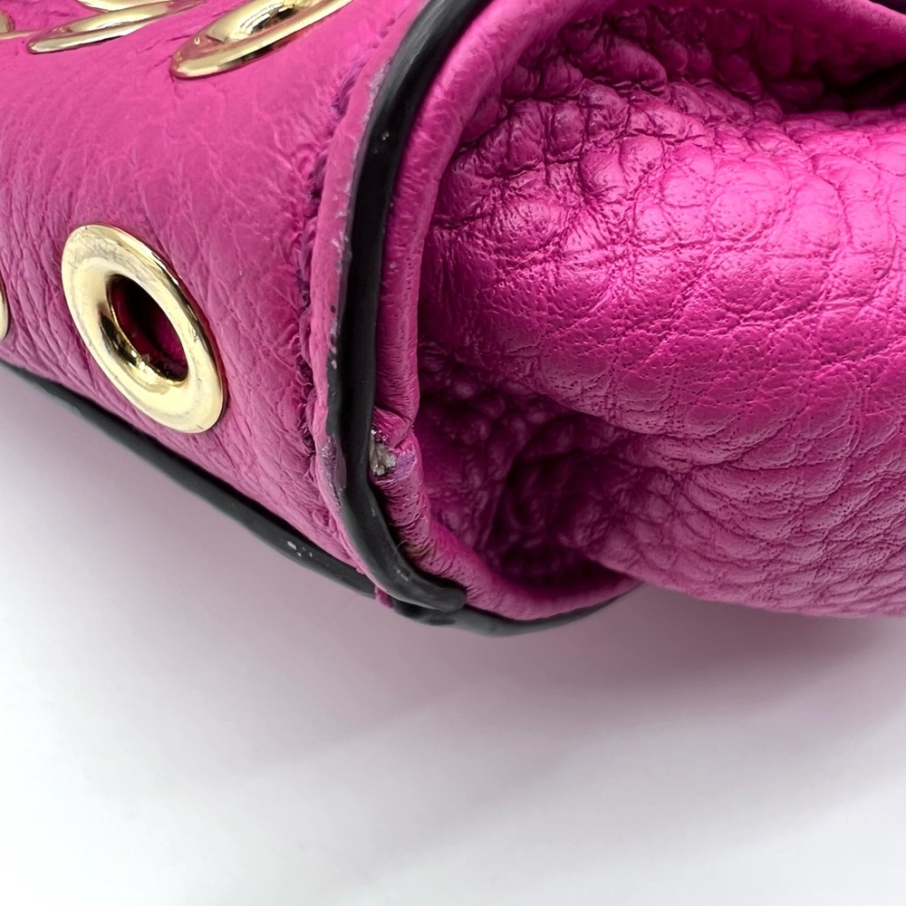 Michael Kors Hamilton Grommet Satchel Hot Pink Leather w/ Dust Bag - Picture 12 of 16